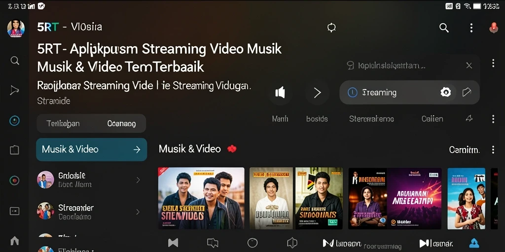 Screenshot antarmuka utama 5RT menampilkan fitur streaming video yang menarik.