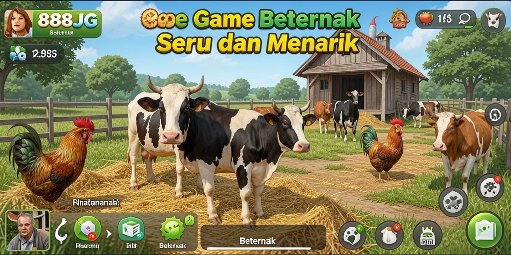 Antarmuka 888JG yang menampilkan keseruan bertani.