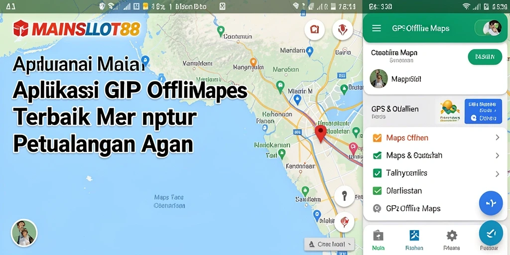 Screenshot MAINSLOT88 menunjukkan antarmuka peta offline yang mudah digunakan.