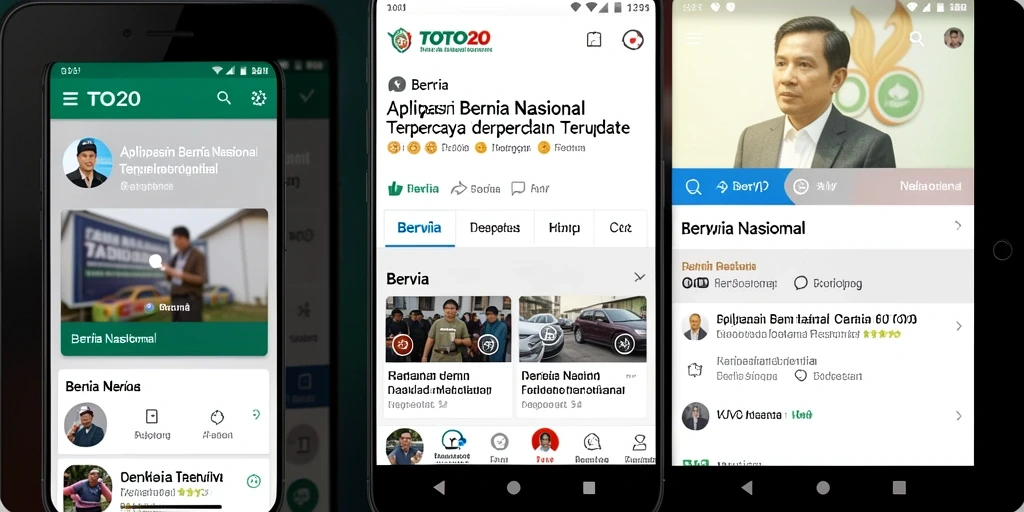 Tampilan antarmuka aplikasi TOTO20 yang modern dan informatif.